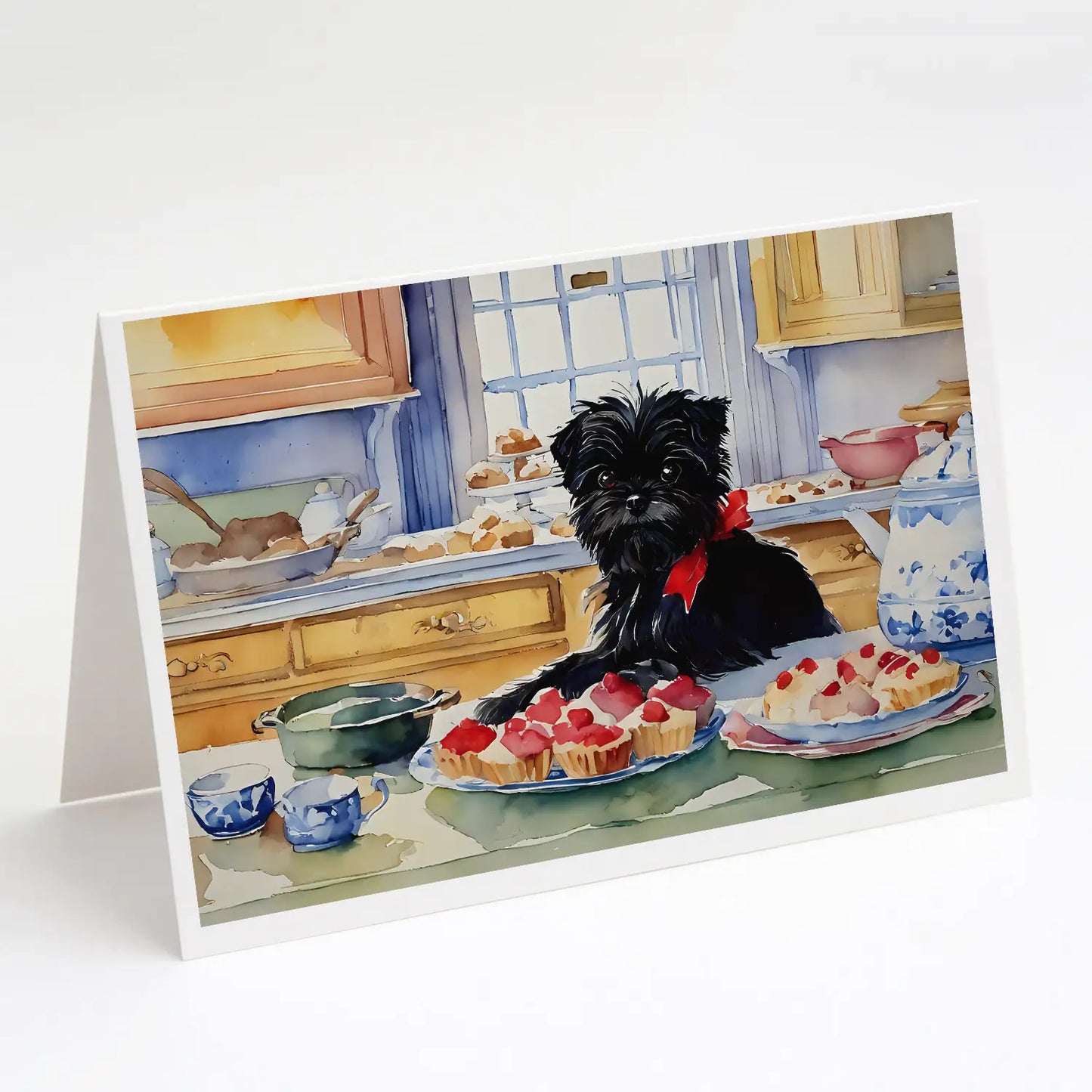 Affenpinscher Christmas Cookies Greeting Cards Pack of 8