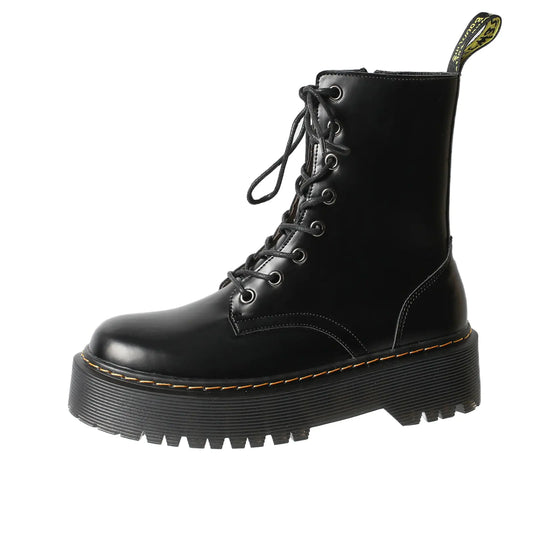 Women's Platform Combat Ankle Boots with Zipper