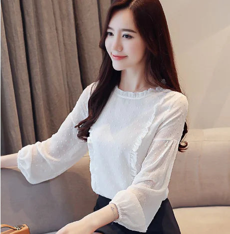 Korean Style All-Match Chiffon Small Shirt