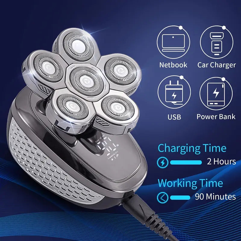 5-in-1 Waterproof Electric Razor for Bald Men