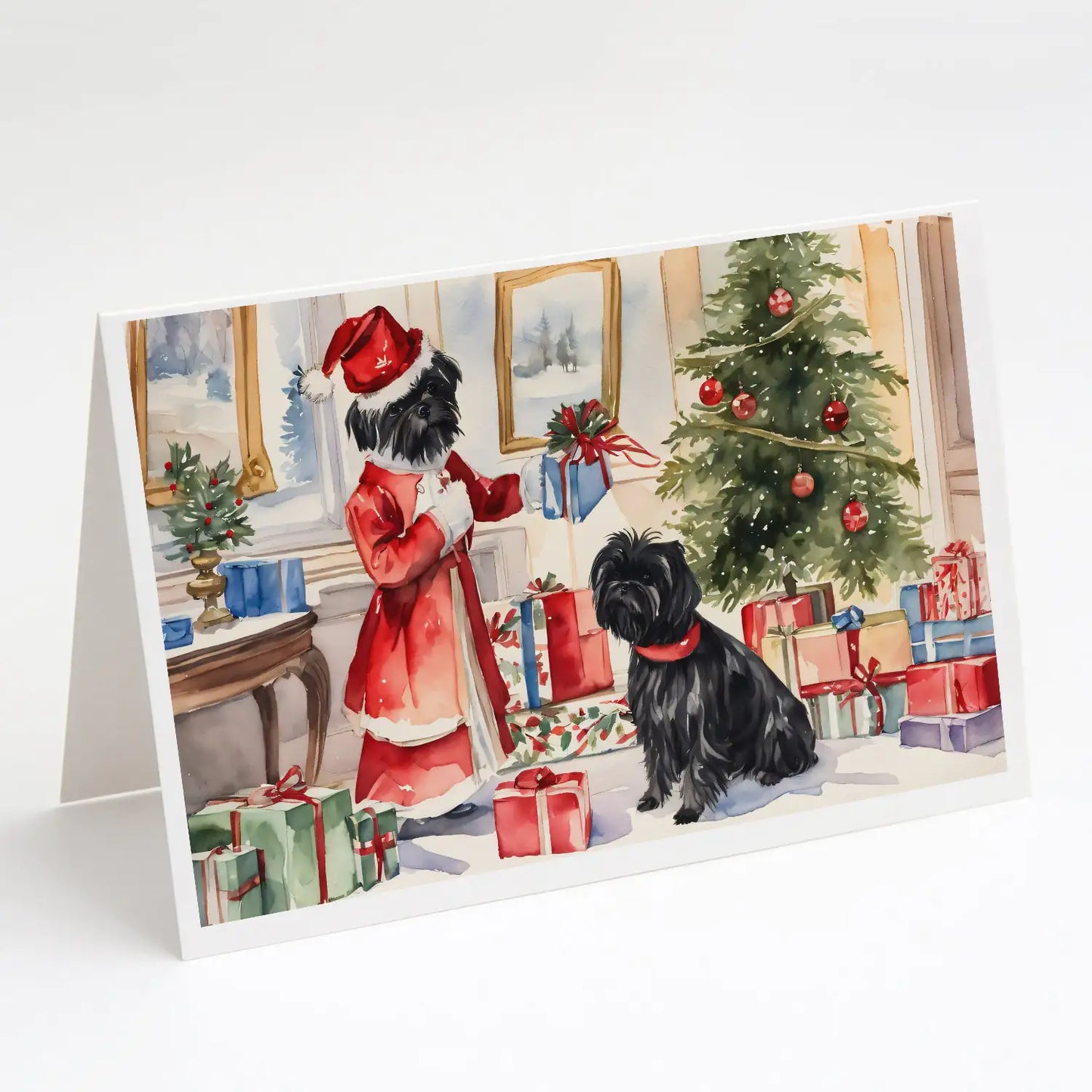 Affenpinscher Christmas Greeting Cards Pack of 8