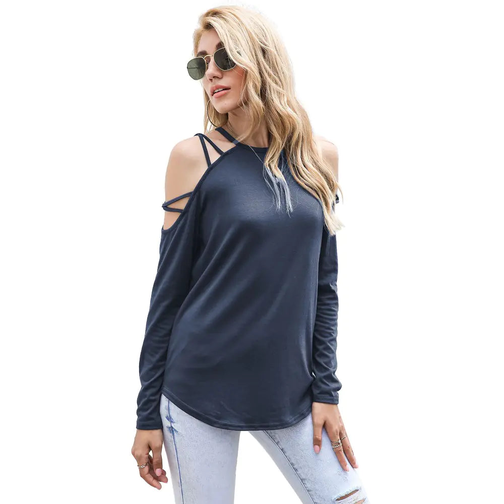 Chic Long Sleeve Off-Shoulder Top for Women