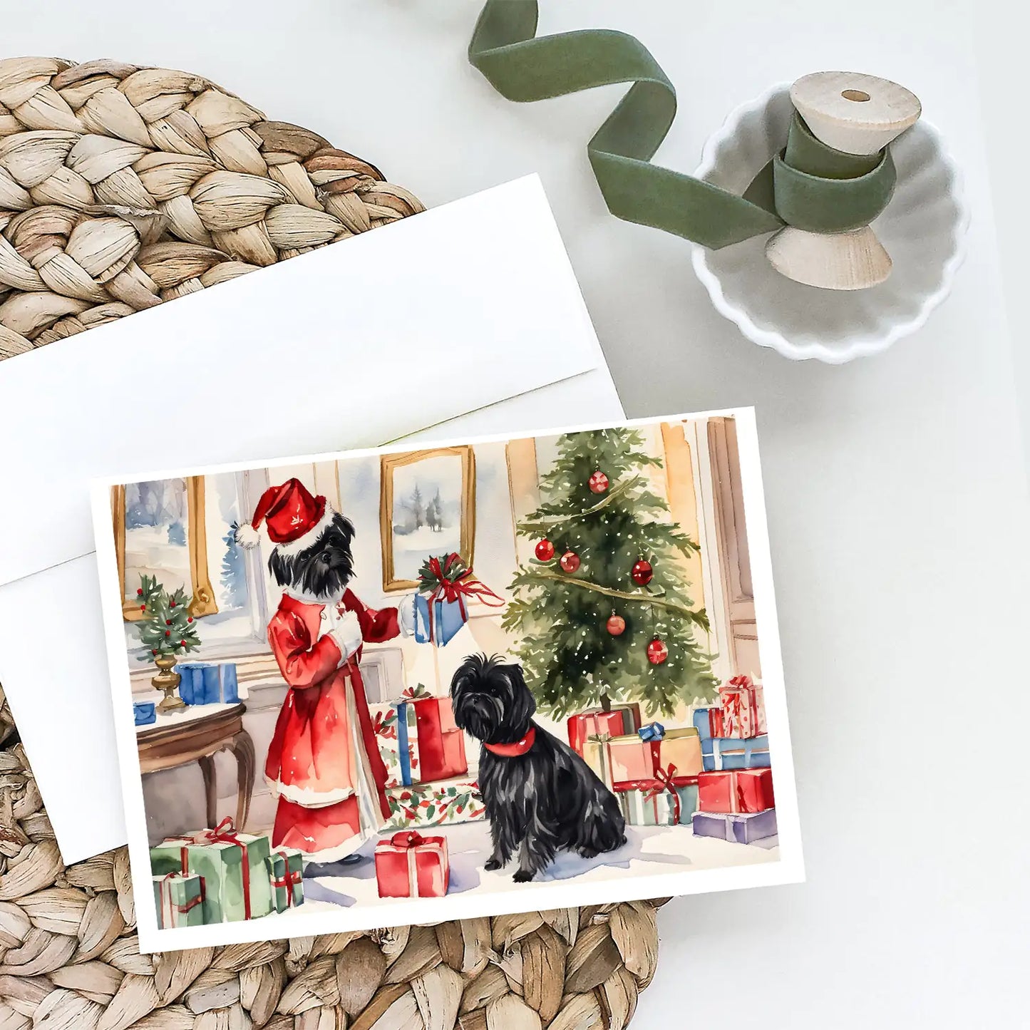 Affenpinscher Christmas Greeting Cards Pack of 8