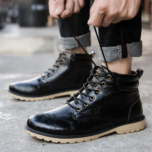 British Style Casual High Top Thick-Soled Boots