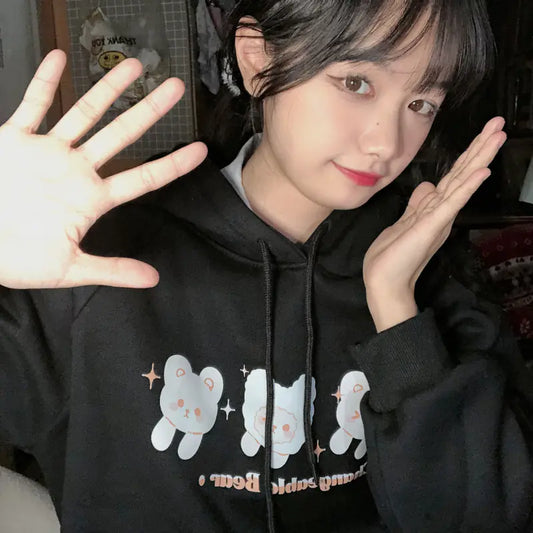 Soft Girl Plus Velvet Thick Loose Sweater Jacket