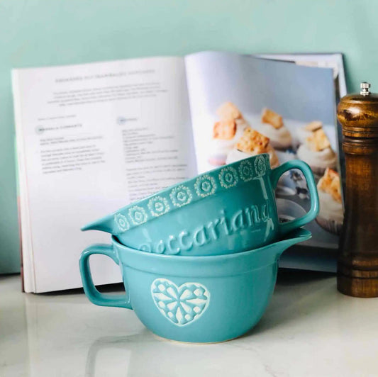 American Retro Embossed Lake Blue Drainage Bowl