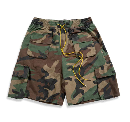 Retro Camouflage Zipper Casual Shorts for Men