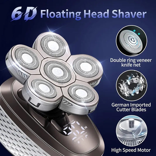 5-in-1 Waterproof Electric Razor for Bald Men