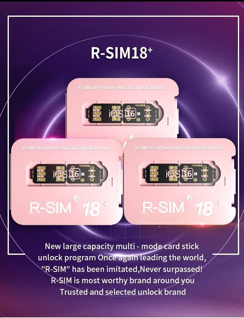 R-SIM18+ RSIM 18+ Nano Unlock Card For iPhone 14 Plus 13 12 11 Pro Max XR iOS 16