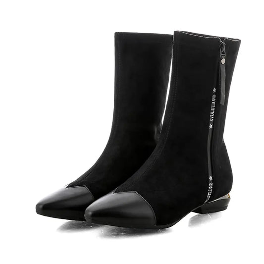 Women's Short Ankle Boots with Side Zipper
