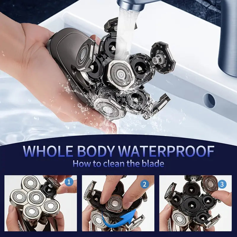 5-in-1 Waterproof Electric Razor for Bald Men