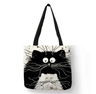 Linen Cat Shoulder Bag
