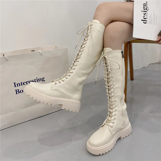 Women’s Thick Heeled High Top Knight Boots