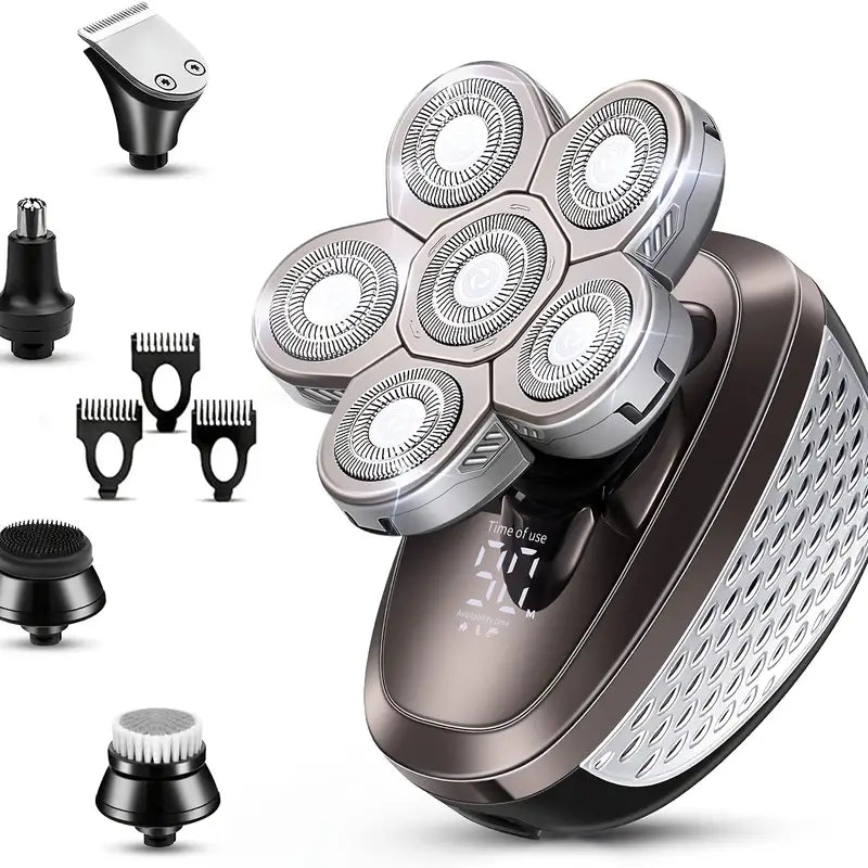 5-in-1 Waterproof Electric Razor for Bald Men