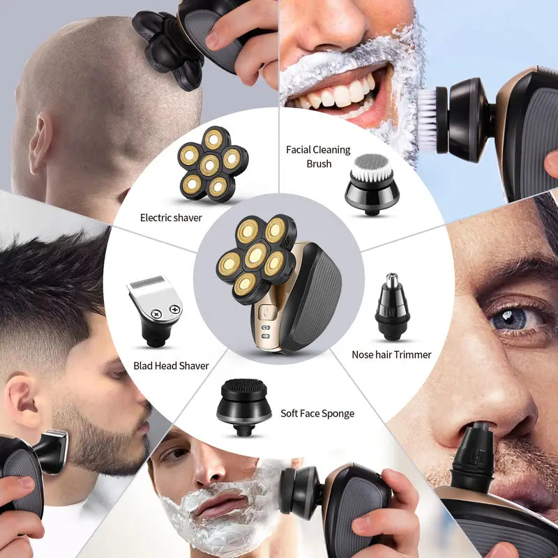 5-in-1 Cordless Bald Head Shaver Grooming Kit